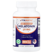 Melatonin, Natural Berry, 20 mg, 365 Fast Dissolve Tablets