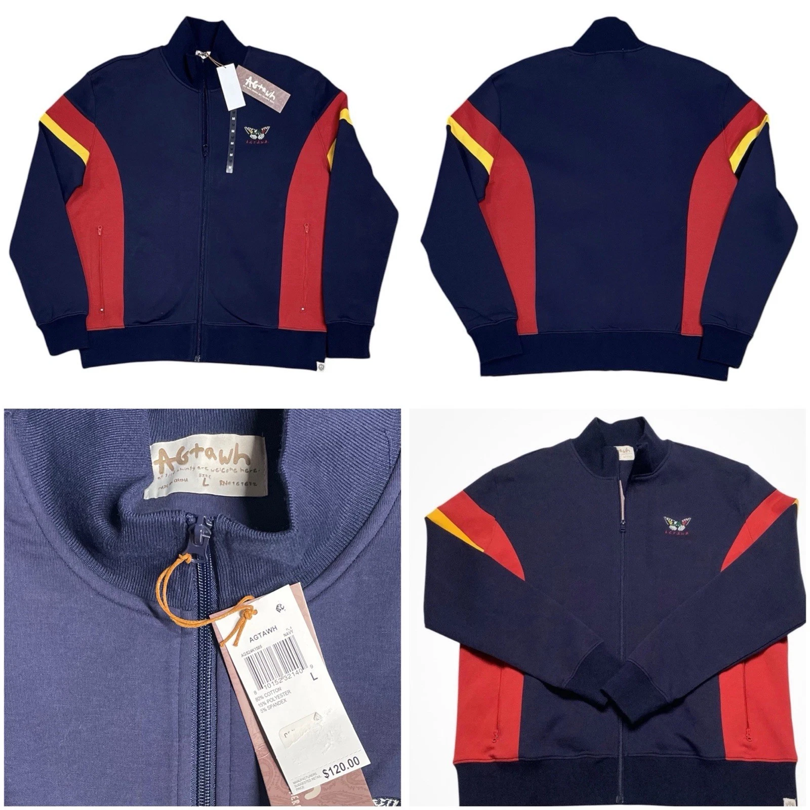 AGTAWH All Good Things Large ClassicJacket Full Zip Activewear Track Jacket New