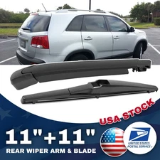 Black All Season Rear Windshield Wiper Arm Blade Set 11"+11" OEM Replacement