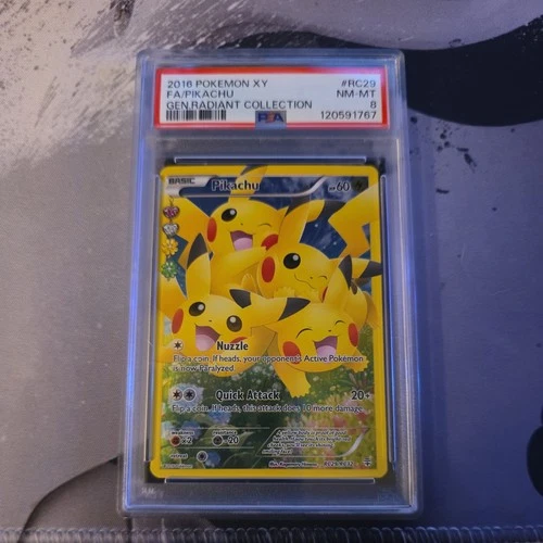 Pikachu - XY GENERATIONS - RADIANT COLLECTION #RC29 FULL ART PSA 8