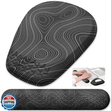 Laokiiy Mouse Pad with Wrist Rest, Comfortable Memory Foam Wrist Rest for Com
