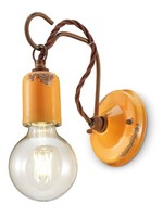 Wandlampe Keramik Metall B: 11 Cm Handarbeit Orange Wand Leuchte KüChe Flur