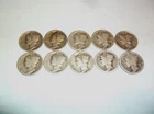 LOT OF 10 - MERCURY DIMES 90% SILVER 1920's & 1930's