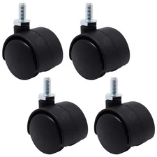 1 Inch Stem Swivel Casters Set of 4, M6 Threaded Stem Swivel Caster Wheels, 3...