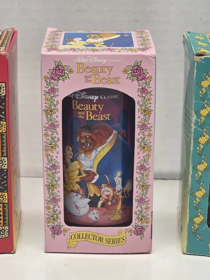 4 Walt Disney Classic Burger King Glasses Lion King Aladdin Snow White Beauty & - Image 3 of 4