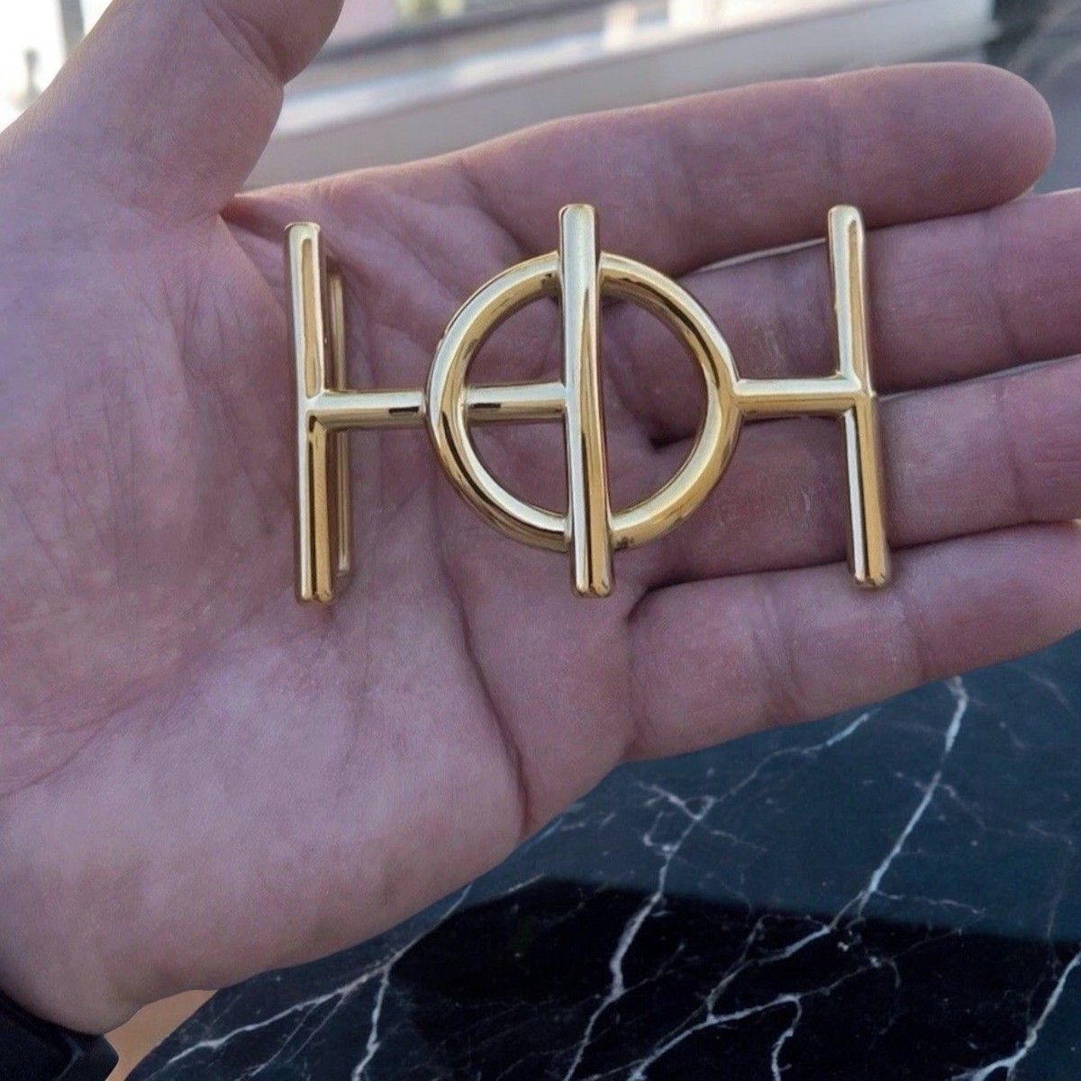 Auth HERMES 38MM Gold Ulysse H Belt Buckle W/ Dust Bag  display picture 3