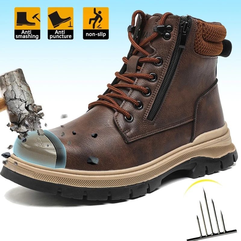 Waterproof Men Work Shoes Sneakers Anti-Puncture Indestructible Safety Boots