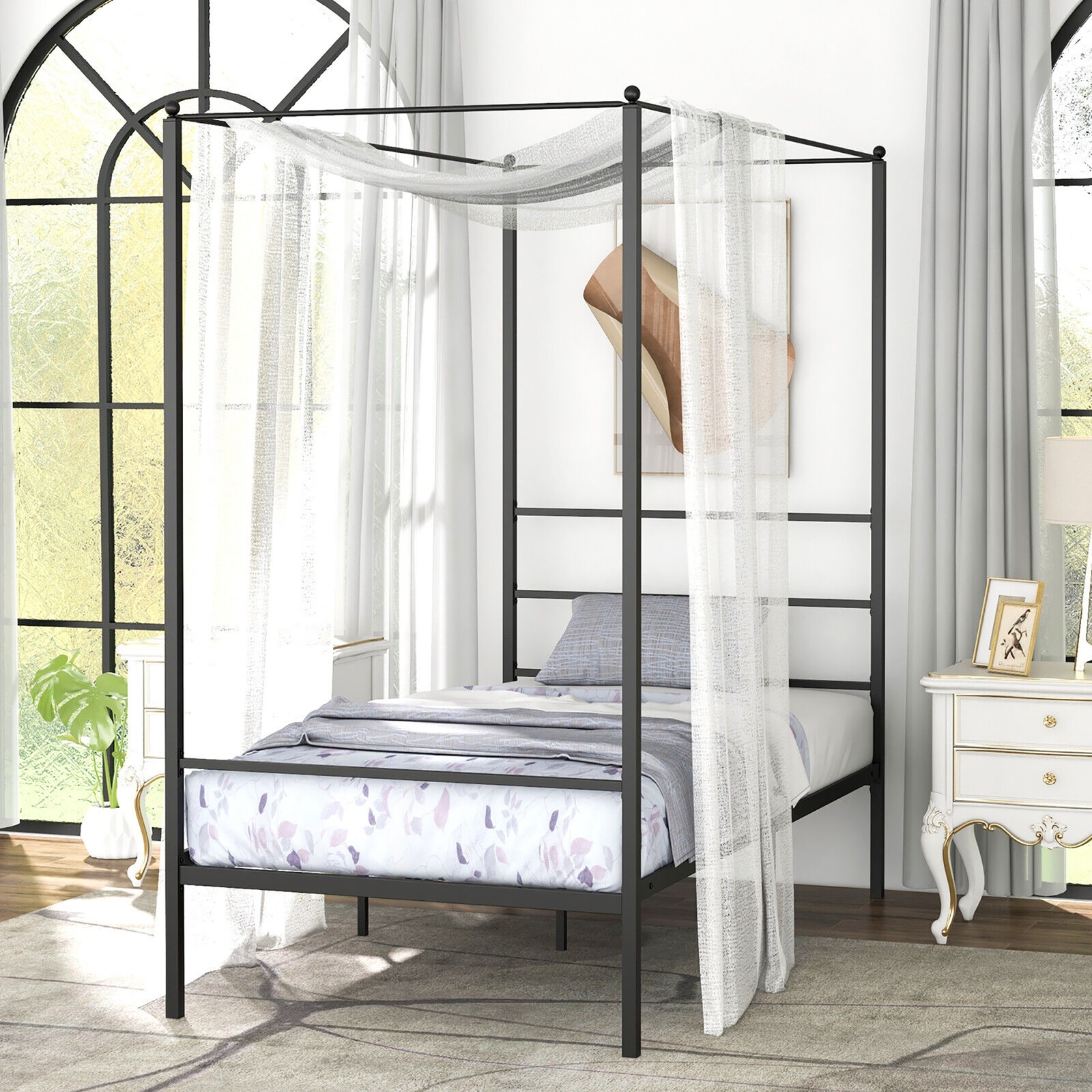 Platform Bed Frame Mattress Foundation W/ Slat Support