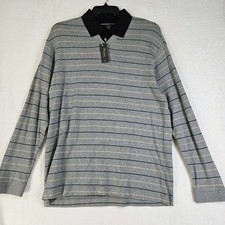 Dockers Premium Collared Sweater Mens Medium Pullover Long Sleeve Striped