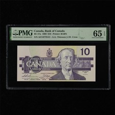 1989 Canada Bank of Canada BC-57a 10 Dollars PMG 65 EPQ Gem UNC