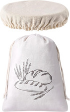 Bread Storage Bag and Proofing Bowl Cover Set - Reusable Bread Bag (30X40Cm) & B