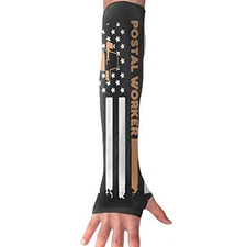 Y Y Y Postal Worker Flag Gloves Anti-UV Sun Protection Arm Sleeve for Men 