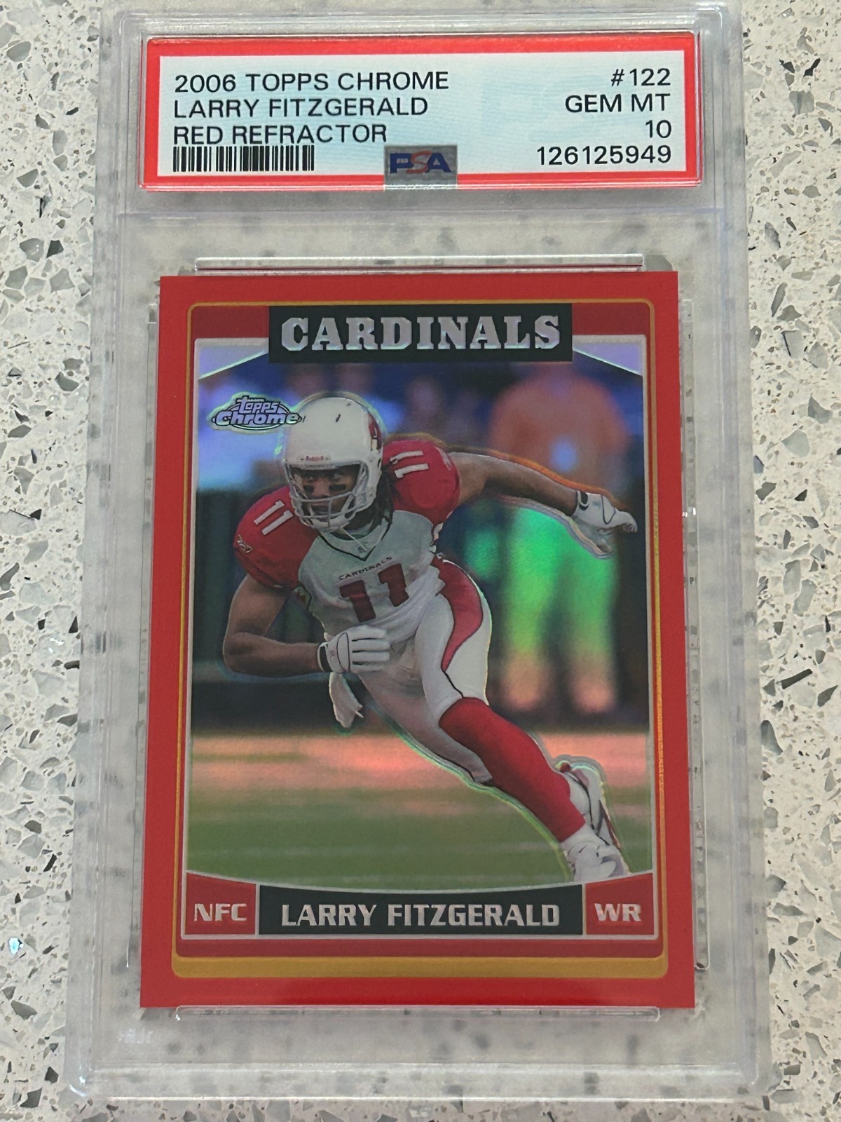 Larry Fitzgerald 2006 Topps Chrome Red Refractor /259 PSA 10
