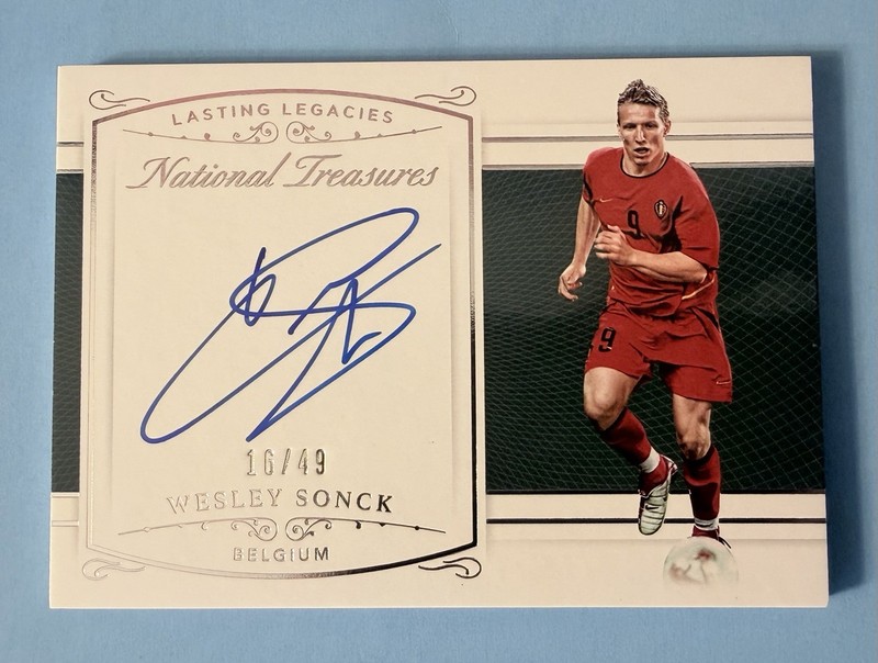 2018 Panini National Treasures Lasting Legacies Wesley Sonck On Card Auto /49 SP