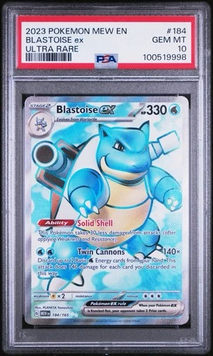 Blastoise ex 184/165 UR Ultra Rare 151 SV2a Pokemon TCG PSA 10