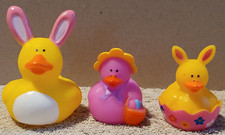 3 Easter Rubber Ducks nice shape 