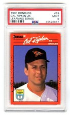 CAL RIPKEN JR~VERY RARE (POP 18) 1990 DONRUSS LEARNING SERIES PSA-9 MINT CARD#19