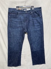 TK Axel Men's Slim Boot Cut Medium Wash Blue Jeans 40x30 Flap Pockets Whiskers