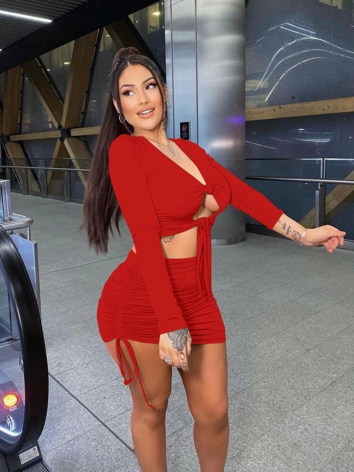 Baile Mangos Mujer Sexy 2 Piezas Conjunto Mangas Largas. Foto 2 de 4