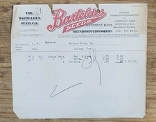 1923 Letterhead Kansas Lawrence F Barteldes Seed Growers