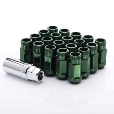 20x Radmutter (Lug nuts) OFFEN M12 x 1,5 x 45 mm Kegelbund 60° Grün Radbolzen...