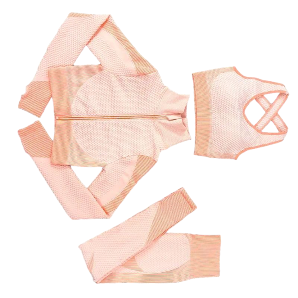 Seamless Gym Yoga Set Long Sleeve & Leggings for Women