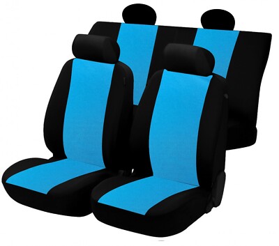 Sitzbezüge für Twingo I Baumwolle schwarz/türkis, nach Maß - Made in Italy