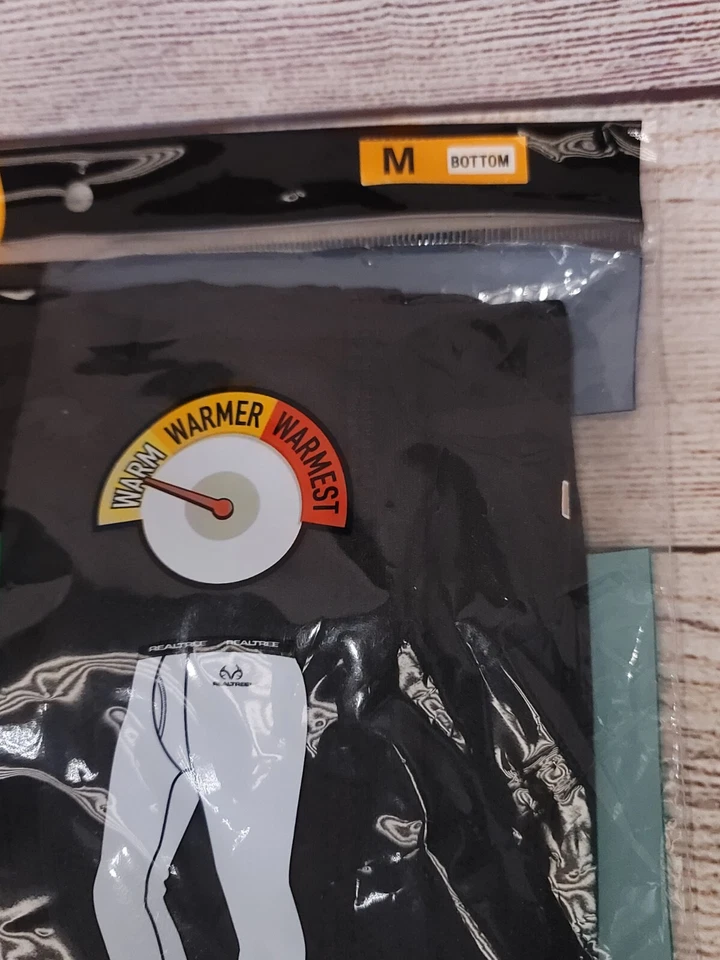 Realtree Mens Performance Thermal Black Bottom Size M Base Layer Pants New - Image 2 of 3