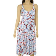 CHAPS by Ralph Lauren WOMEN'S SMALL Sleeveless RED, WHITE & BLUE FLORAL DRESS