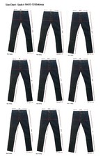 Skinny Leg Stretch-Denim Jeans, Deep Indigo Color, Butterfly Applique J350skinny