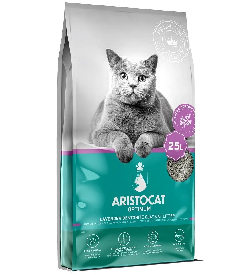 ARISTOCAT Optimum Lavendel 25 l Bentonit-Katzenstreu mit Lavendelduft klumpend