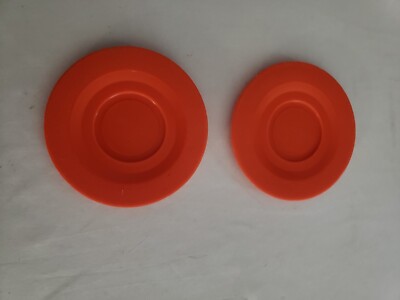 Vintage Fisher Price Fun with Food Orange SET OF TWO DISHES/PLATES
