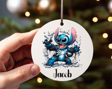 Personalised Venome Stitch Bauble Christmas Family Gift Tree Decoration Ornament