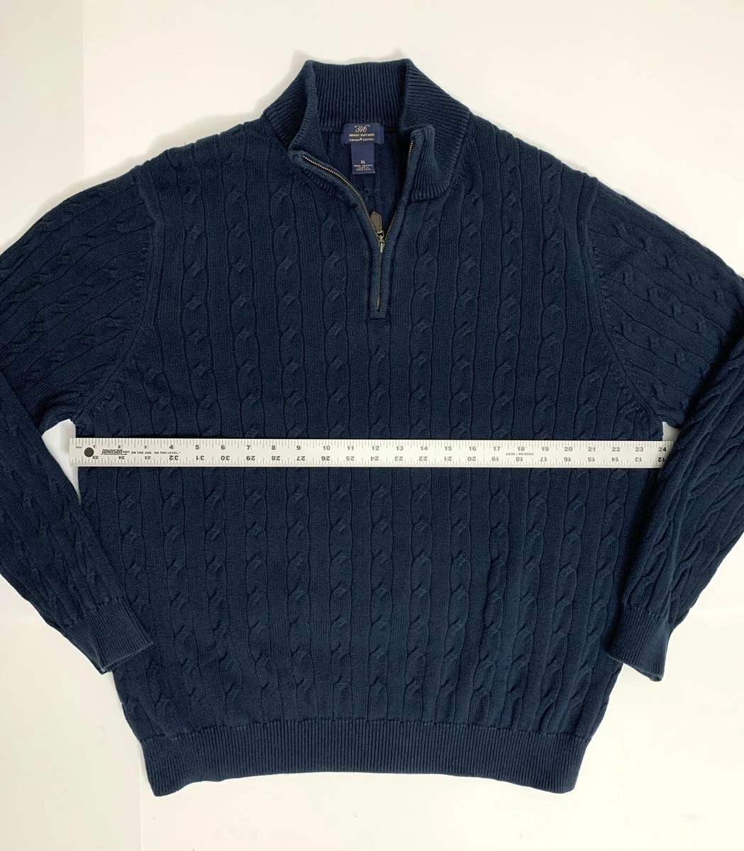 Brooks Brothers 346 Pima Cotton 1 4 Zip Sweater Navy Pullover Casual Men s XL