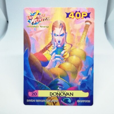 20 Donovan VS Victor Vampire HUNTER SCRASH CARD 1996 BANDAI JAPAN CAPCOM