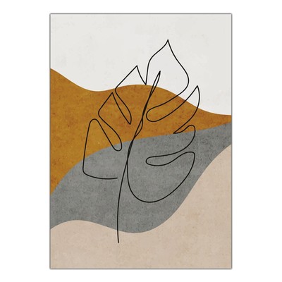 Canvas Canvas Canvas Picture Poster - Minimal Illustration Abstract Leaves A007-D005