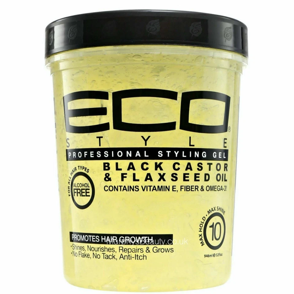 ECO GEL Eco Styler | Black Castor & Flaxseed Oil Gel (32oz)