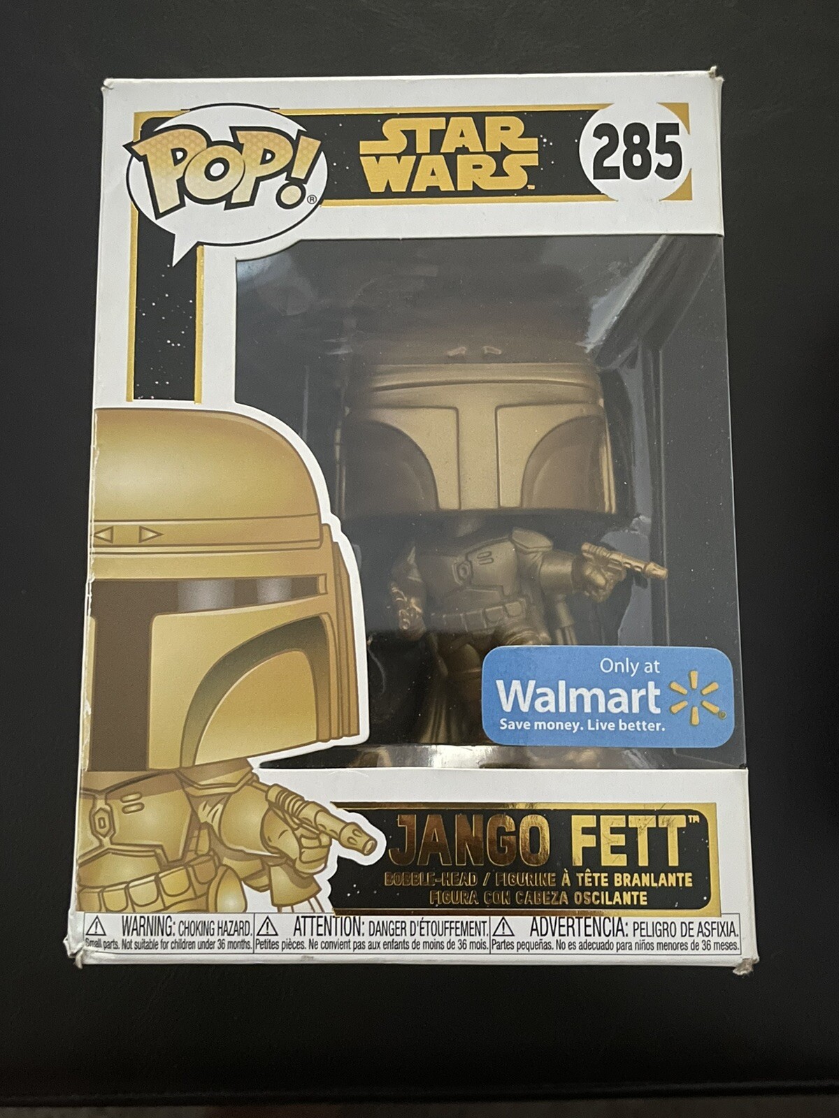 Funko Pop! Jango Fett #285 Star Wars Attack Of The Clones, Dorado Edición Walmart