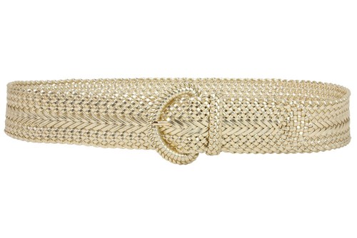 2 Inch Wide Hand Made Soft Metallic Woven Braided Round Belt - Picture 6 of 47