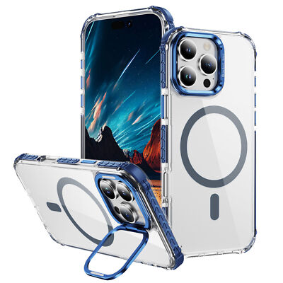 For iPhone 16 15 14 13 12 17 Pro Max Shockproof Camera Stand Mag Safe Slim Case 