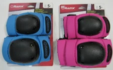 Razor Kids Multi Sport Knee Arms Pads Pink Blue Age 5+ Nwt