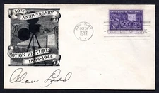 US 1944 MOTION PICTURE STAR ALAN LADD AUTOGRAPH ON SCOTT #926 FDC RARE CACHET