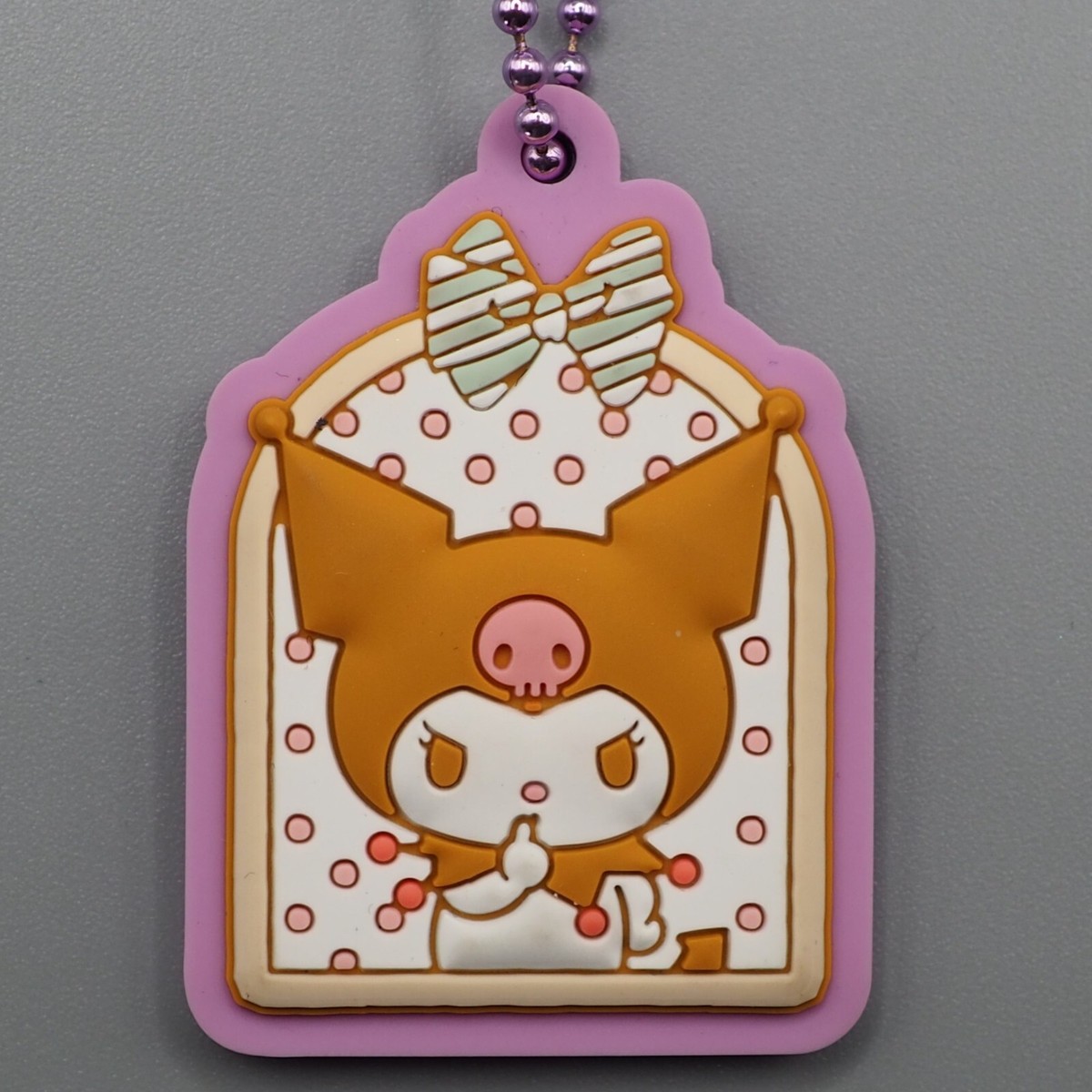 Kuromi Sanrio Characters Rubber Mascot Gummy Keychain Japan zz941
