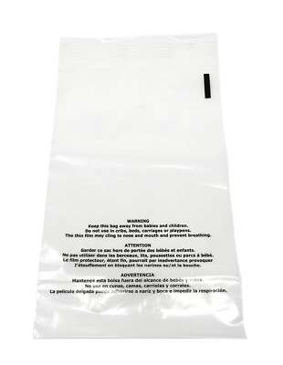 200 10x13 Premium Suffocation Warning Clear Plastic Self Seal Poly Bags 1.5 Mil