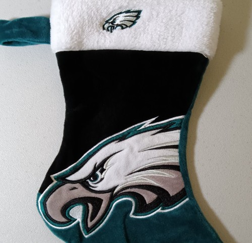 Philadelphia Eagles Christmas Stocking Holiday Team Colors Large Logo NFL - Picture 2 of 3
