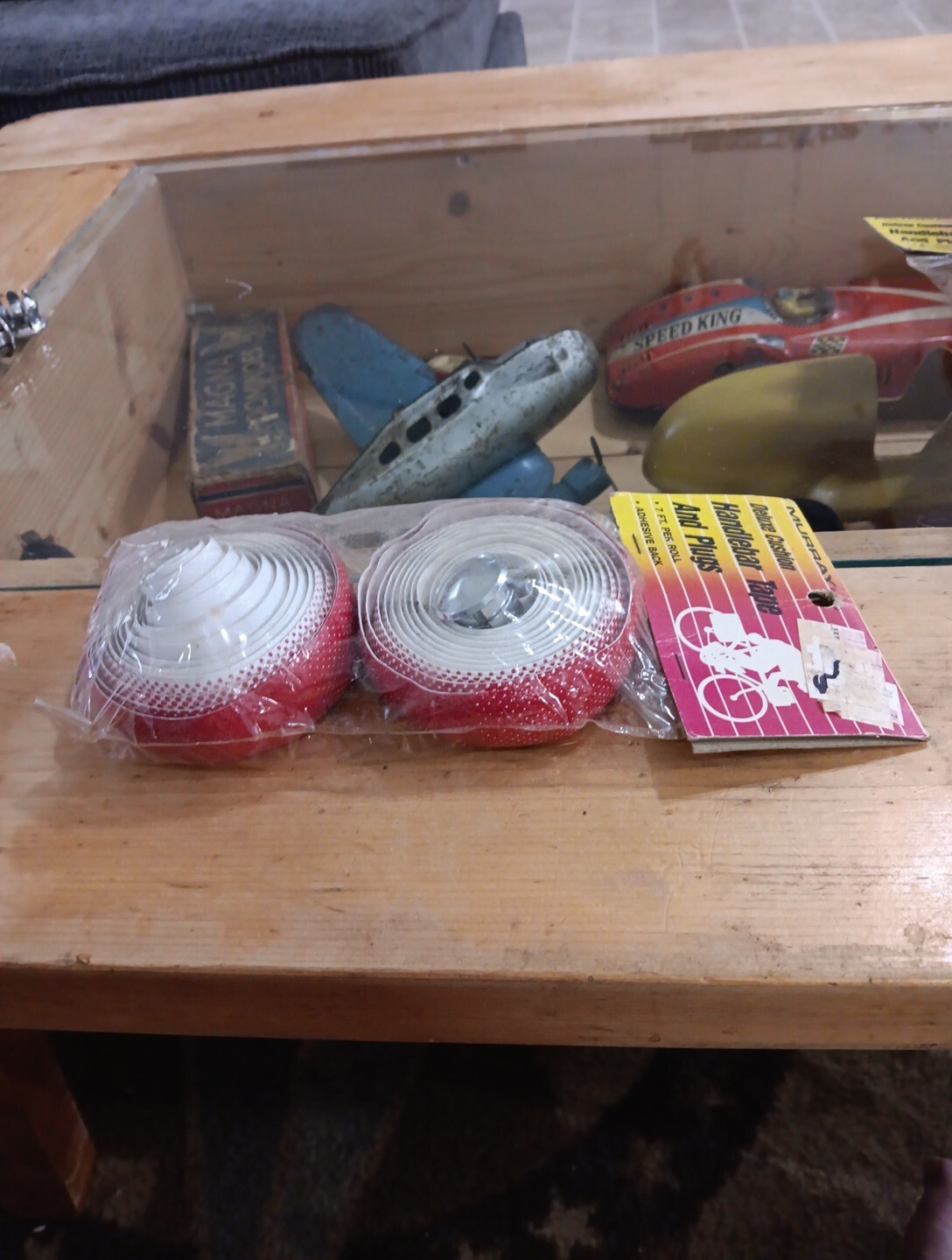 Vintage Schwinn Murray Handlebar Tape With Plugs Bicycle Red