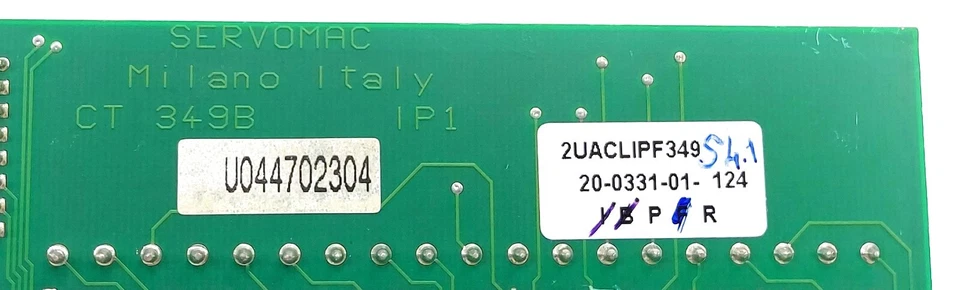 Servomac Milano CT 349B IP1 PCB Card 2UACLIPF349S4.1 - Image 3 of 4