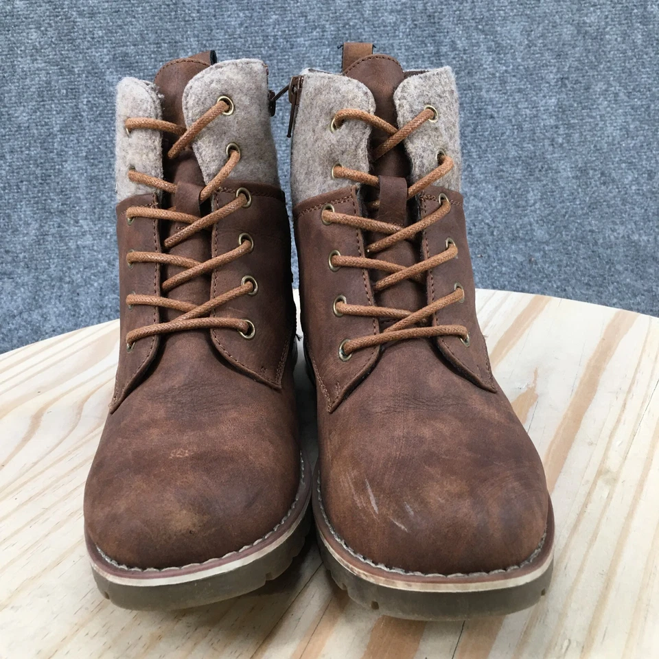 Botas de Senderismo Extreme by Eddie Marc para Mujer 8 Marrón Imitación Cuero Con Cordones Exterior Foto 4 de 4