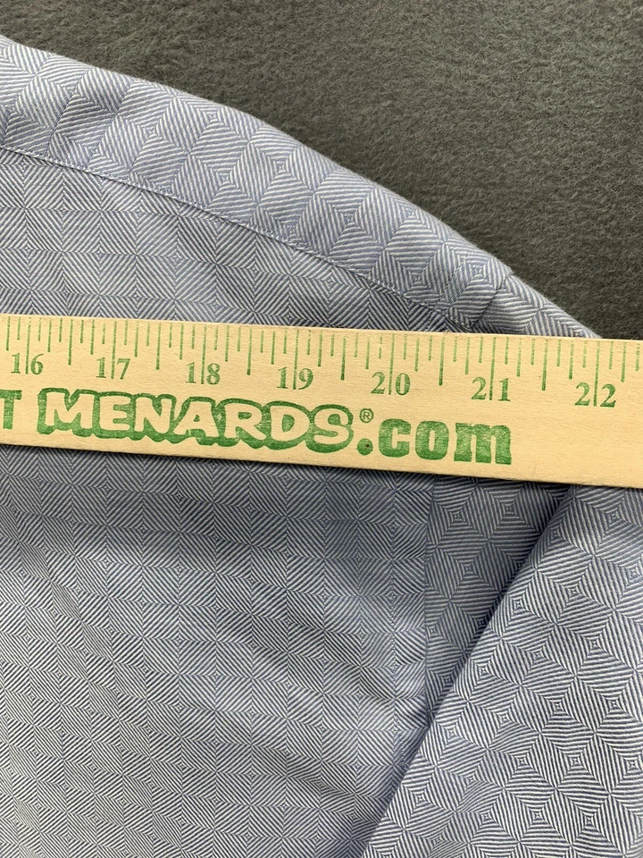 Camisa de Vestir Módena Para Hombres 17 1/2 34-35 Azul Barril Puño Mangas Carrera Iglesia Foto 4 de 4