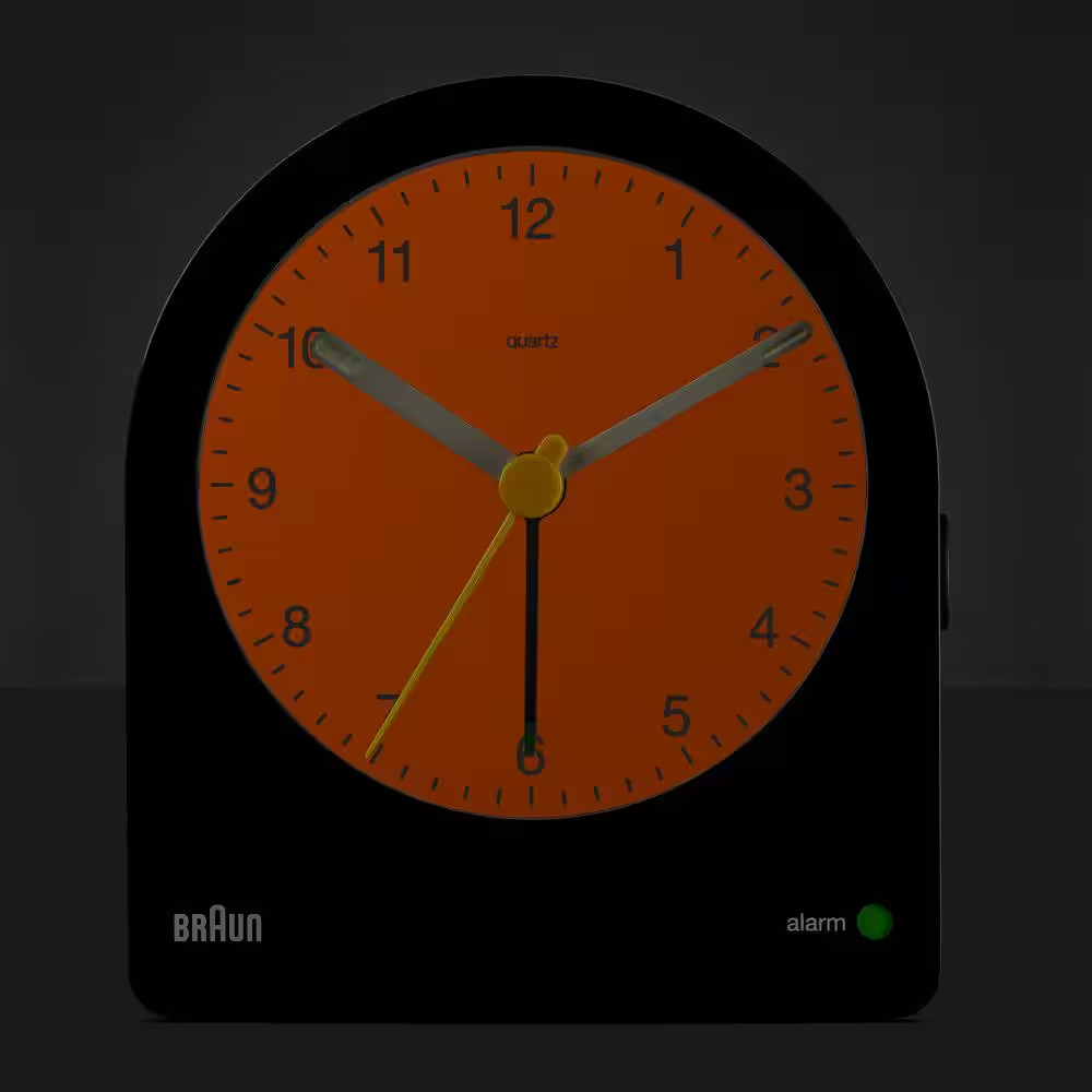 BC22B: Black Analogue Alarm Clock with Snooze, Continuous Backlight and Quiet Qu